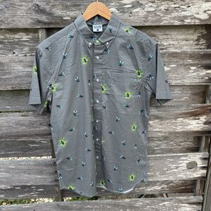 Creepy Co The Fly Buzz Off Button Up Shirt Mens Medium Gray Halloween Horror